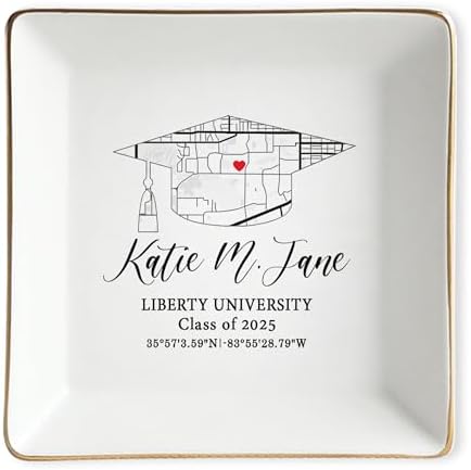 Personalized Graduation Jewelry Dish - Customized High School Graduate Gifts - Custom College High School Graduation Gift for Her Friends Sister Women by ZISOL26HZ