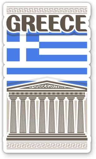 Squiddy Greece Country Travel Vinyl Sticker | Travel Souvenir Decal for Car, Laptop, Notebook | 5 inch high