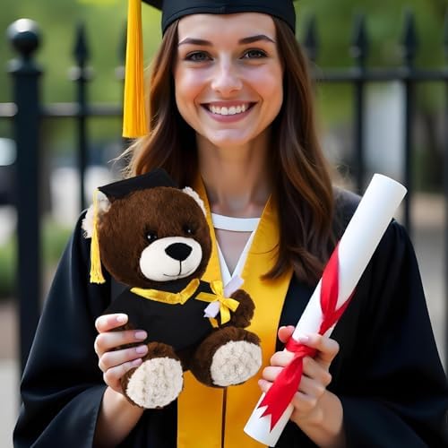 Bear with Graduation Cap Toys Class of 2026 Plush Stuffed Teddy Bear Animal Dog Cap and Gown with Greeting Card and Bag for Graduation Day Gift(Black A) - Image 5