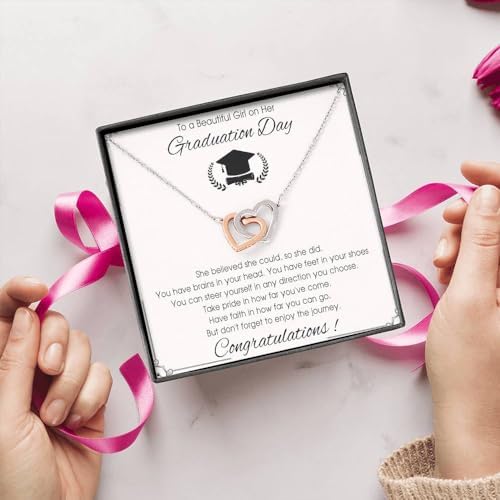 VIRAGIL 2023 Graduation Gifts for Her, Class of 2024 Love Knot Sterling Silver Pendant Necklace Senior College Graduation Jewelry Gifts for Girl Daughter - Image 2