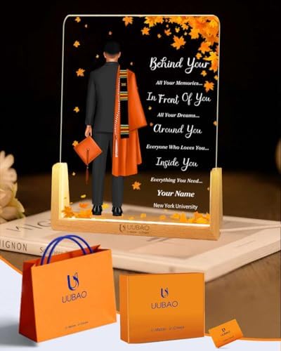 Personalized Name Graduation Gifts Custom Night Light LED Table Lamp Portrait Creator for Him 2026 University High School Keepsake(Boy H) by UUBAO
