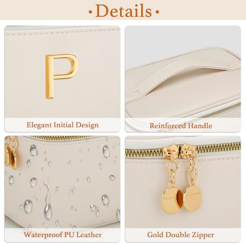 Personalized Initial Travel Makeup Toiletry Bag Gifts for Women - Image 6
