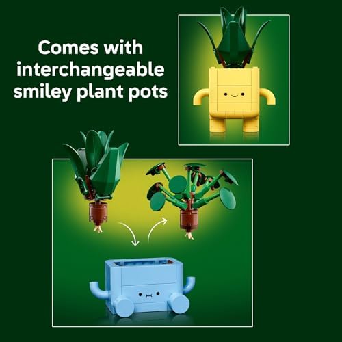 LEGO Botanicals Happy Plants Building Toy for Kids, Girls, and Boys 9+ - Playroom Decor for Desk or Shelf - Birthday Gift Idea for Young Gardeners - Artificial Indoor Plant for Play & Display - 10349 - Image 5