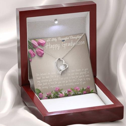 VIRAGIL 2023 Graduation Gifts for Her, Class of 2024 Love Knot Sterling Silver Pendant Necklace Senior College Graduation Jewelry Gifts for Girl Daughter - Image 2