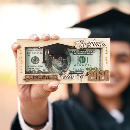 callie Personalized Graduation Cash Holder, Class of 2026 Wooden Money Holder, Funny Gift for Graduates - Image 3