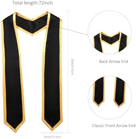 Unisex Adult Graduation Honor Stole Classic End With Trim 72" Long - Image 5
