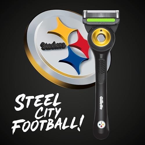 Gillette Labs Special NFL Steelers Edition Shaving Razor for Men - 1 Handle, 1 Razor Blade Refill, Perfect for Game Day Grooming, GilletteLabs with Exfoliating Bar - Image 2