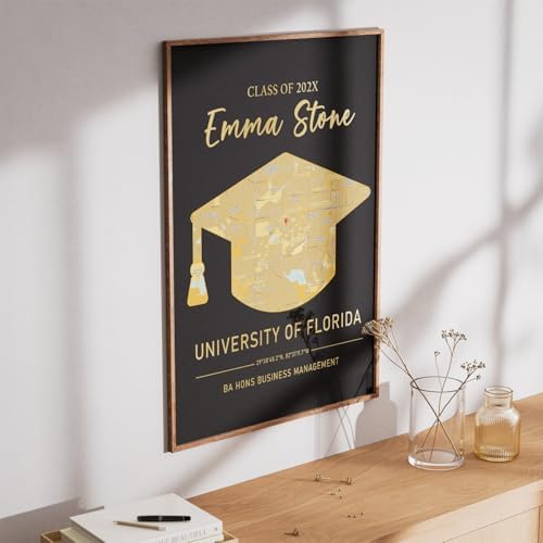 VIRAGIL Customized College Map Graduation Gift, Personalized Grads Gifts For Her, High School, College, University Map Print For Son, Custom Grad Gift For Him Design 5 - Image 3