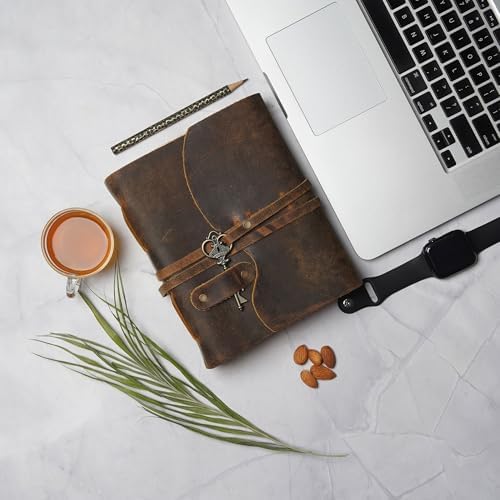 LEATHER VILLAGE Leather Bound Journal Key Lock, Distressed Brown 8x6. - Image 5