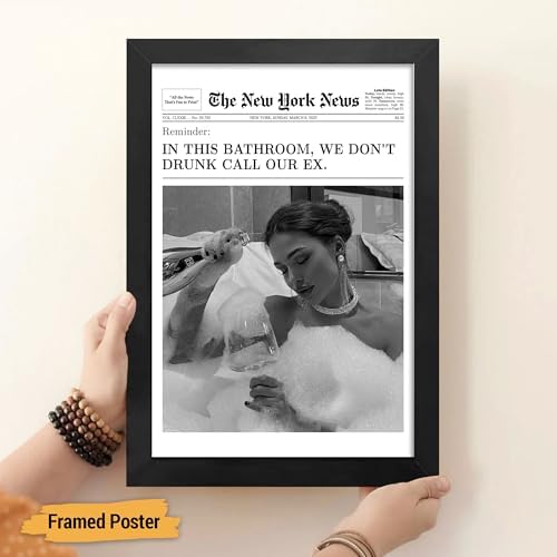 Custom Trendy Retro Newspaper Headline Framed Wall Art with Photo, Hot Girls Poster Vintage Canvas Print – Personalized Funny Girly Bathroom Living Bedroom Decor, Unique Gift Idea For Friend Soul Sisters Forever - Image 4