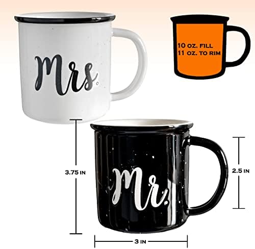 MAINEVENT Mr and Mrs Mugs 11 Oz, Ceramic Coffee Cup Couple Gift, Mr Mrs Mug - Image 3