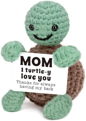 Mini Funny Turtle Mom Birthday Gifts from Daughter Son, Gifts for Christmas New Bonus Step Mom Mama Mother in Law, I Love You Small Cute Stuff Things, Handmade Turtle for Stocking Stuffer Mothers Day by 4THFARMES