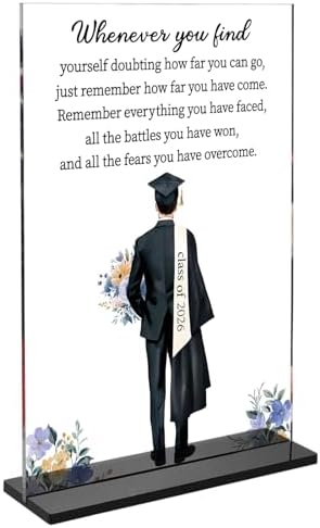 Inspirational Class of 2026 Graduation Gifts for Boys Men Son Senior Class of 2026 Graduates Gifts for Him Teen End of Year Student Senior Night Giftts for Him Male Graduation Decoration by Unknown