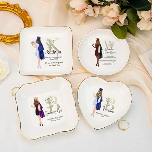 Personalized Graduation Jewelry Dish - Customized High School Graduate 2026 Gifts - Custom Graduation Gift for Her 2027 - Image 2