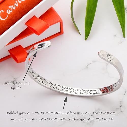 Carviell Bracelets for Women – 100+ Meaningful Engraved Messages – Solid 316L Surgical Stainless Steel Cuff Bracelet – Gift Ready - Image 4