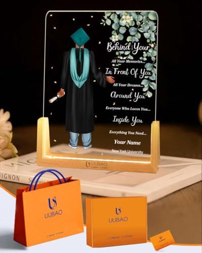 Personalized Name Graduation Gifts Custom Night Light LED Table Lamp Portrait Creator for Him 2026 University High School Keepsake(Boy C) by UUBAO
