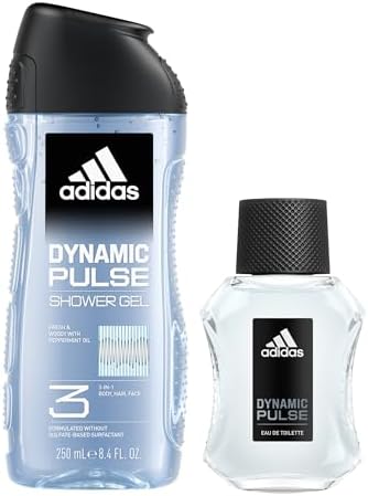Adidas Dynamic Pulse Aftershave Giftset - 1.6 fl oz EDT + 2.5 fl oz + 8.4 fl oz + 13.5 fl oz Shower Gel, Notes of Mint, Apple, and Wood, Men's Fragrance, Long Lasting, Sporty - Image 4