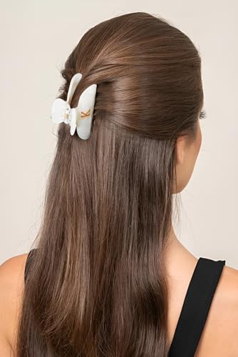 Birthday Gifts for Girls - White Acrylic Letter Hair Clips, Monogram Hair Claw Alphabet Large Hair Clip, Fashion Glitter Claw Clips, Teen Girl Gifts Trendy Stuff, Letter C - Image 2