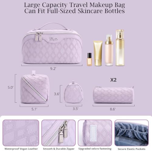 BOYATU Travel Makeup Bag Organizer: 3 Pcs Cosmetic Bag Set for Women Purple - Image 4