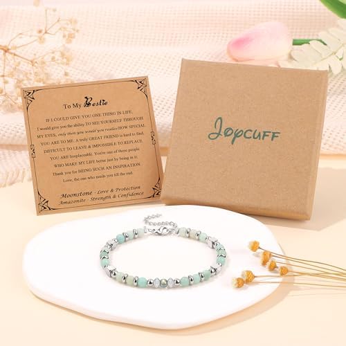 Gifts for Women Moonstone Bracelet, Amazonite Imperial Jasper Bracelets - Image 6