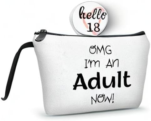 18th Year Old Birthday Gifts for Girls Daughter Sister Friend Teen Makeup Cosmetic Bag with Mirror Christmas