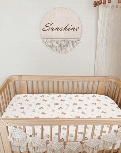 Muslin Bedside Bassinet Sheets 2 Pack, 33" X 20", (Teddy & Friends) - Image 5
