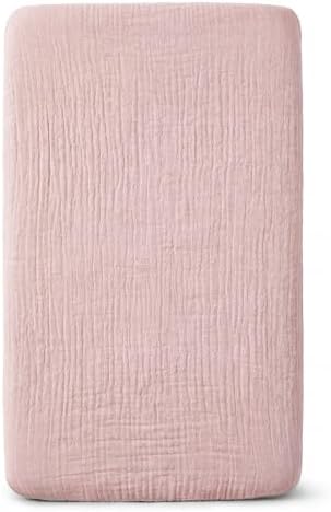 Muslin Bassinet Sheet Compatible with Maxi-Cosi Iora & Iora Air Bedside Sleeper - 100% Cotton Rectangular Mattress Pad Cover (33"x20"), Breathable & Soft, Boho (1 Pack Pink) by ProGoleem