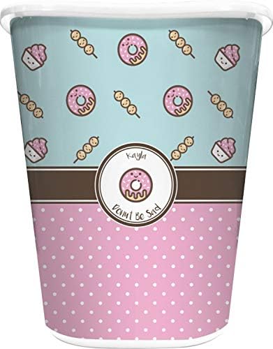 RNK Shops Personalized Donuts Waste Basket - Double Sided (White) by Unknown
