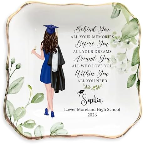 Personalized Graduation Gifts Ceramic Ring Dish, Customized High School Graduate 2026 Gift, Custom Grad Gifts for Daughter Granddaughter 2027 by ZISOL26HZ