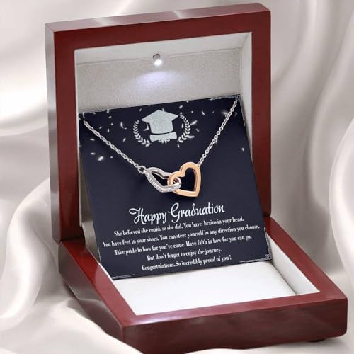 VIRAGIL 2023 Graduation Gifts for Her, Class of 2024 Love Knot Sterling Silver Pendant Necklace Senior College Graduation Jewelry Gifts for Girl Daughter - Image 3