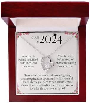 VIRAGIL 2023 Graduation Gifts for Her, Class of 2024 Love Knot Sterling Silver Pendant Necklace Senior College Graduation Jewelry Gifts for Girl Daughter by VIRAGIL