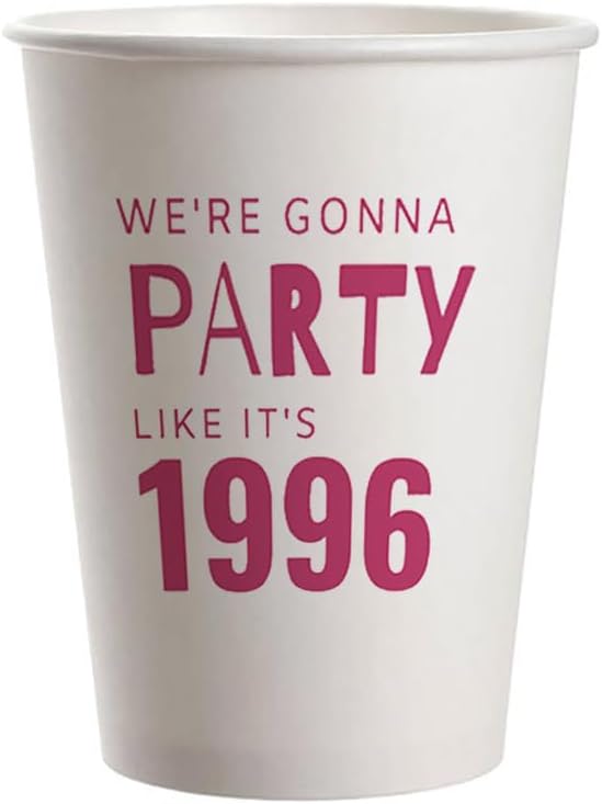 SharkBliss 1996 30th Birthday Party Cups 9oz Pink 20 Pack Party Supplies – Party Like It's 1996