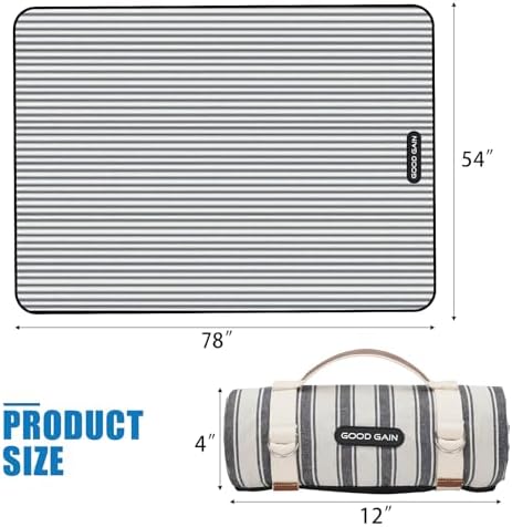 G GOOD GAIN Waterproof Picnic Blankets Outdoor Machine Washable, Berry Blue - Image 5