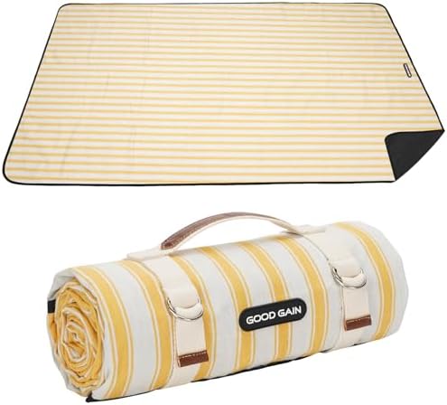 G GOOD GAIN Waterproof Picnic Blankets Outdoor Machine Wash, Bumblebee by GGOODGAIN