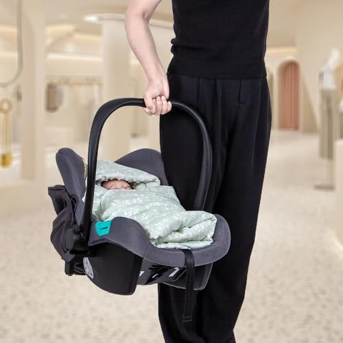 HOUSBAY Baby Blanket Newborn Blanket with Hooded Windproof Go Outside Warm Portable Swaddle Wrap in Basket Baby Safety Seats (Light Green) - Image 3