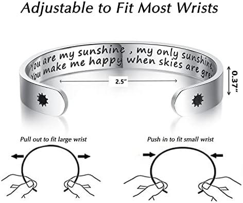 TONY & SANDY Inspirational Bracelets for Women Teen Girls Personalized Gifts for Daughter Granddaughter Mom Sister Friends Stainless Steel Engraved Cuff Birthday Easter Christmas - Image 4