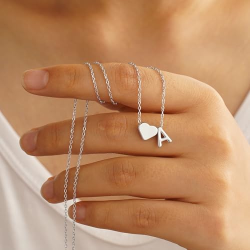 Turandoss Heart Initial Necklace for Girls Women, 18K Gold Plated Jewelry - Image 5