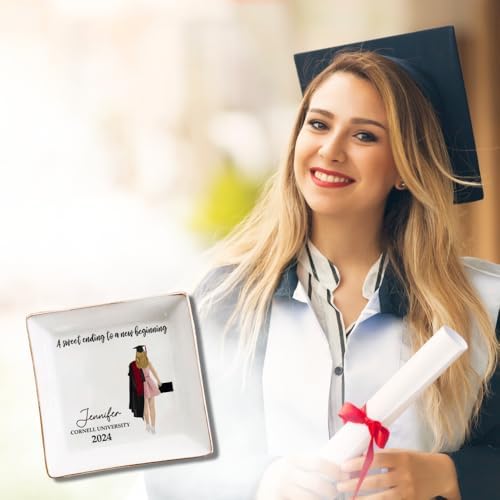 Wrappiness Graduation Personalized Jewelry Dish, A Sweet Ending To A New Beginning Ring Tray, Graduation Gifts for Her for Him, Inspirational Grad Gift, High School College Graduate Gifts (D01) - Image 5