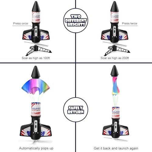 Mafbeanl Rocket Launcher for Kids, Self Launching Motorized Air Rocket Toy - Image 6
