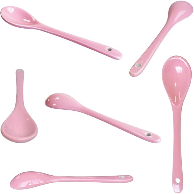 8 Color Porcelain Egg Spoons Ceramic Spoons 5 inch Coffee Dessert Yogurt Tea Milky Tea