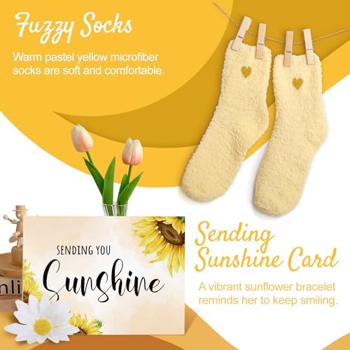 Get Well Soon Gift Baskets for Women, 9pcs Care Package for Women, After Surgery Recovery Gifts, Feel Better Set Thinking Of You - Sending You Hug Sunshine Box for Sick Friend - Image 5