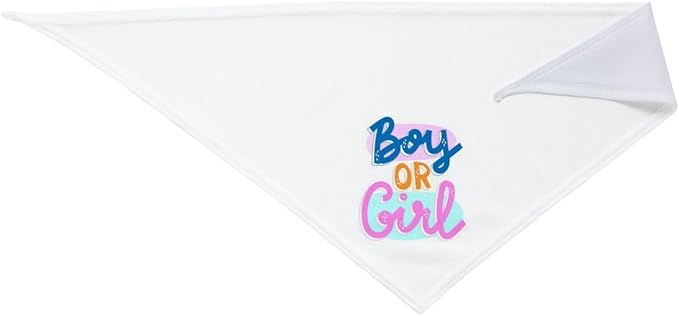 He Or She What Will It Be? Gender Reveal/Baby Announcement Dog Bandana,Pet Neckerchief for Pets Daily Wear Photo Prop Party Supplies (White -2)