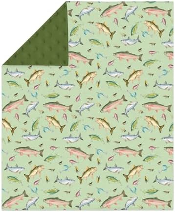 Fishing Baby Blankets for Girl Boy Freshwater Fishes Lures Soft Mink with Dotted Backing Double Layer Swaddle Receiving Blanket for Toddler Lake Outdoors Fishing Lovers Gift Nursery Bed Blanket 30x40 - Image 2