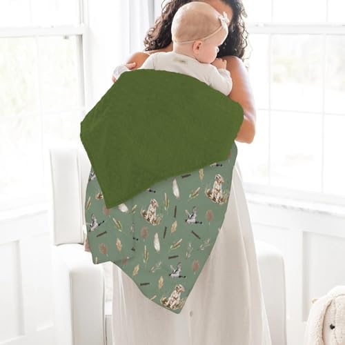 Duck Hunting Hunter Baby Blankets for Girl Boy Flying Mallard Ducks Dog Reef Feathers Soft Mink Dotted Backing Double Layer Receiving Blanket Wild Bird Bed Throws for Infant Toddler Nursery 30x40 - Image 4