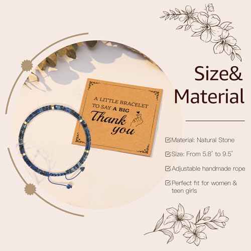 AGOT Thank You Gifts for Women: Teacher Appreciation Office Gifts for Coworkers Employee Boss Lady Manager Colleague Natural Stone Bracelet - Image 2