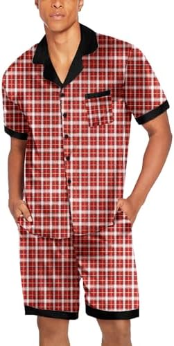 Ekouaer Men Silk Pajamas Set 2 Pieces Satin Pj Button Down Loungewear Sets - Image 5