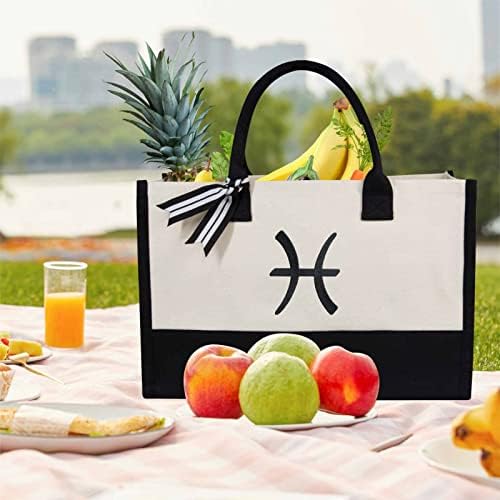 TOPDesign Personalized Initial Canvas Beach Bag, Monogrammed Gift Tote Bag for Women - Image 3