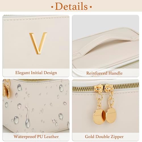 Personalized Initial Travel Makeup Toiletry Bag Gifts for Women - Image 6