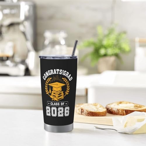 Graduation Gifts Tumbler 20oz, Class of 2026 Graduation Gifts for Women Men Coffee Cup, College/Masters Degree/PHD Degree/High School Graduation's Gift for Her Him Stainless Steel Mugs - Image 3