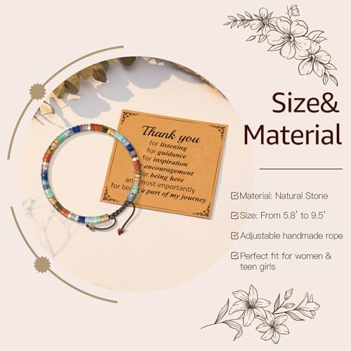 AGOT Thank You Gifts for Women: Teacher Appreciation Office Gifts for Coworkers Employee Boss Lady Manager Colleague Natural Stone Bracelet - Image 2
